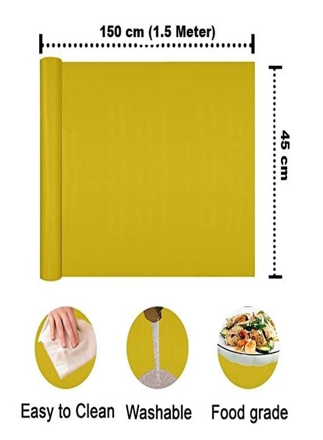 إيلاستبرو حصيرة إيلاست برو الصلبة المصنوعة من مادة EVA، حصيرة/غطاء مانع للانزلاق للثلاجة والمطبخ وحصيرة الأدراج وبطانة الرفوف (أصفر، 45 سم × 1.5 متر) - Image 2